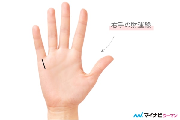右手の財運線
